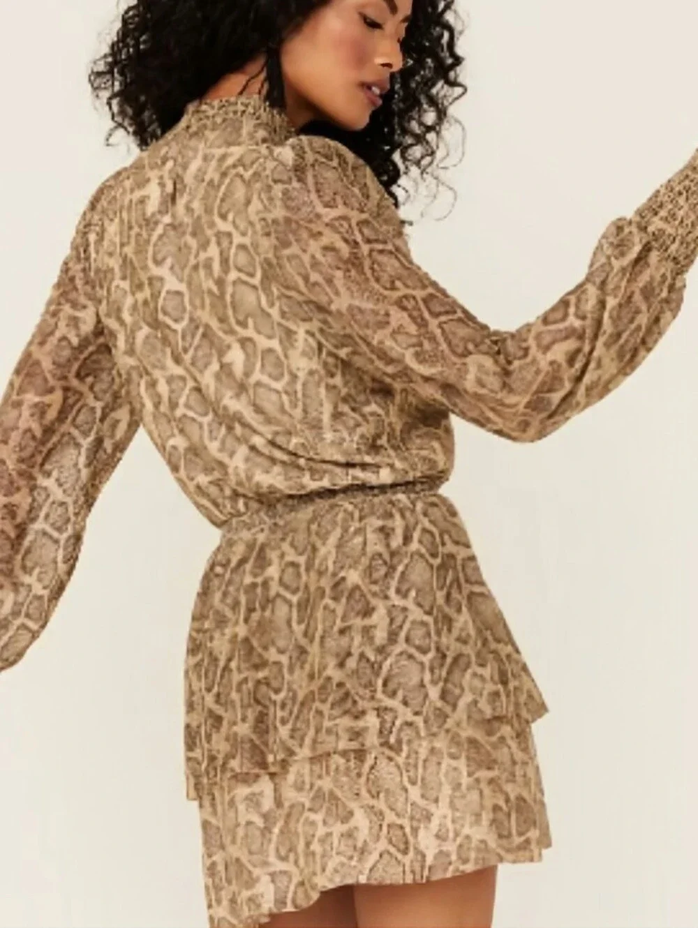 Show Me Your Mumu Russo Ruffle Dress In Glitter Python Sz S
